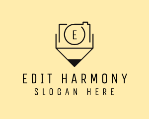 Camera Pencil Letter logo