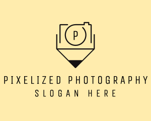 Camera Pencil Letter logo design