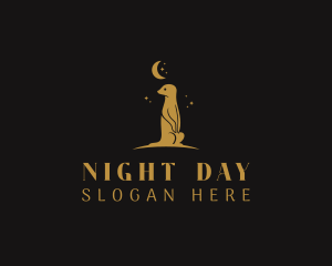 Midnight Meerkat Animal logo design