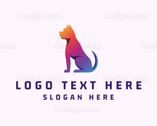 Gradient Bulldog Animal Logo