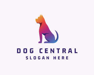 Gradient Bulldog Animal logo design