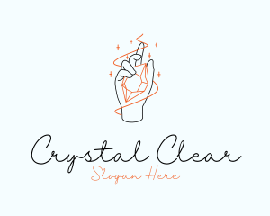 Hand Crystal Jewelry logo design