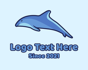 Blue Diving Dolphin logo design