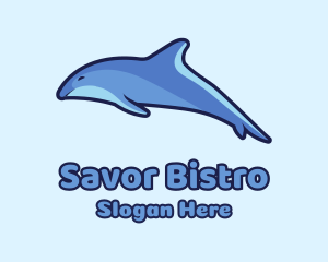 Blue Diving Dolphin Logo