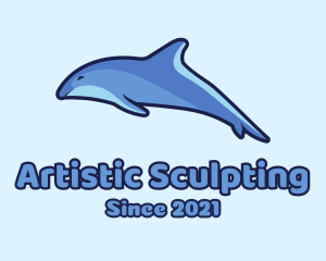 Blue Diving Dolphin logo design