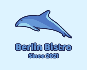 Blue Diving Dolphin logo design