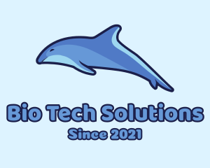 Blue Diving Dolphin logo design