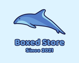 Blue Diving Dolphin logo design