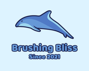 Blue Diving Dolphin logo design