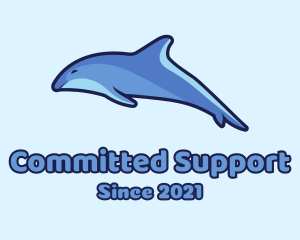 Blue Diving Dolphin logo design