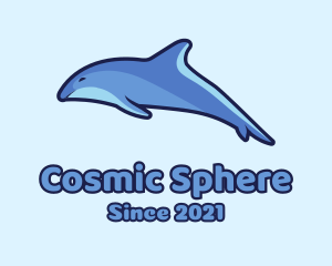 Blue Diving Dolphin logo design