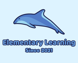 Blue Diving Dolphin logo design