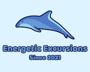 Blue Diving Dolphin logo design