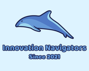 Blue Diving Dolphin logo design