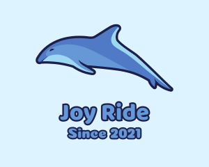 Blue Diving Dolphin logo design