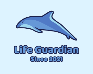 Blue Diving Dolphin logo design