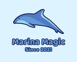 Blue Diving Dolphin logo design