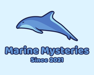 Blue Diving Dolphin logo design