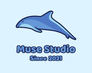 Blue Diving Dolphin logo design