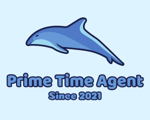 Blue Diving Dolphin logo design