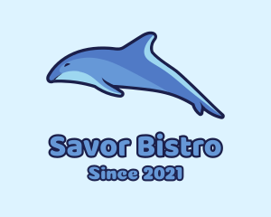 Blue Diving Dolphin logo design