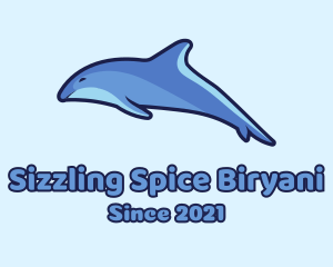 Blue Diving Dolphin logo design