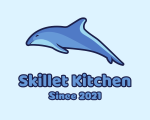 Blue Diving Dolphin logo design