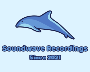 Blue Diving Dolphin logo design