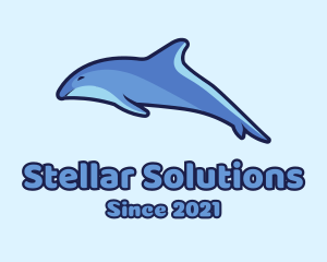 Blue Diving Dolphin logo design