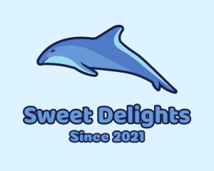 Blue Diving Dolphin logo design