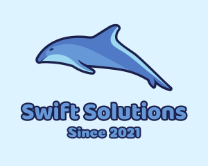 Blue Diving Dolphin logo design