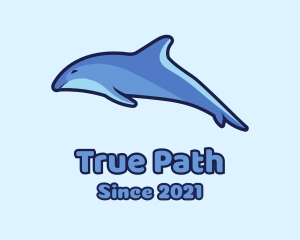 Blue Diving Dolphin logo design