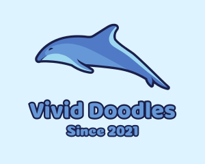 Blue Diving Dolphin logo design