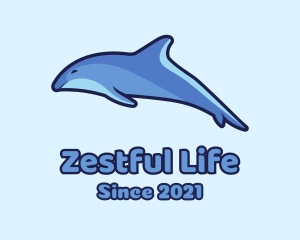 Blue Diving Dolphin logo design