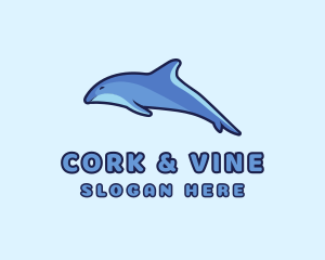 Blue Diving Dolphin logo design