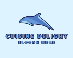 Blue Diving Dolphin logo design