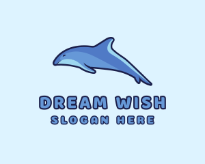 Blue Diving Dolphin logo design