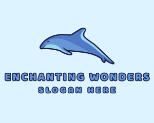 Blue Diving Dolphin logo design