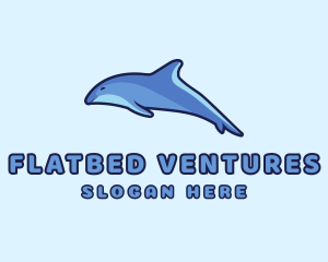 Blue Diving Dolphin logo design