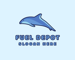 Blue Diving Dolphin logo design