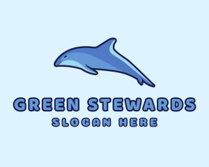 Blue Diving Dolphin logo design