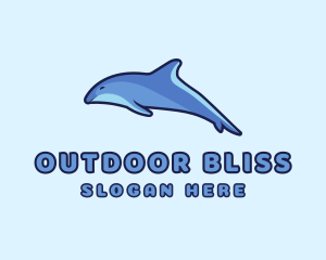 Blue Diving Dolphin logo design