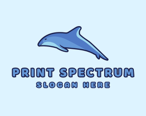 Blue Diving Dolphin logo design