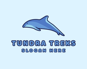 Blue Diving Dolphin logo design