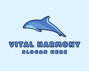 Blue Diving Dolphin logo design