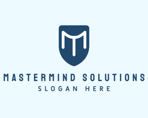 Blue Shield Letter M logo design