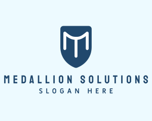 Blue Shield Letter M logo design