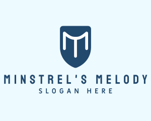 Blue Shield Letter M logo design