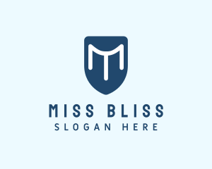 Blue Shield Letter M logo design