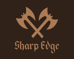 Medieval Battle Axe  logo design